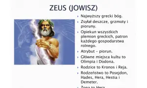 Zeus, władca bogów olimpijskich, z piorunem w dłoni.