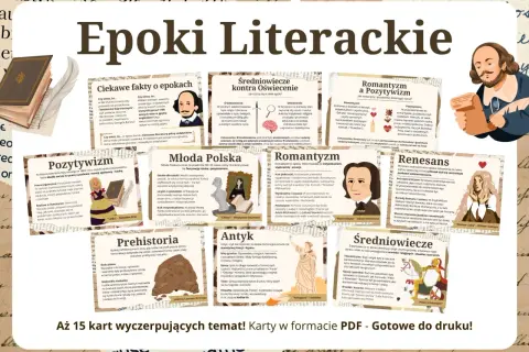 Epoki literackie: od prehistorii po romantyzm i pozytywizm. Poznaj epoki po kolei, ich cechy i dzieła.