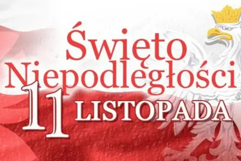11 Listopada – Święto Niepodległości, dzień, kiedy Polska odzyskała wolność. Biały orzeł w koronie symbolizuje odrodzone państwo.