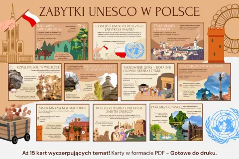 Odkryj polskie obiekty UNESCO: od Puszczy Białowieskiej po kopalnie w Wieliczce i Tarnowskich Górach. Poznaj historię zamków i miast.