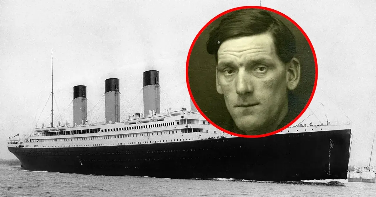 Titanic – prawdziwa historia. Portret mężczyzny na tle majestatycznego statku.